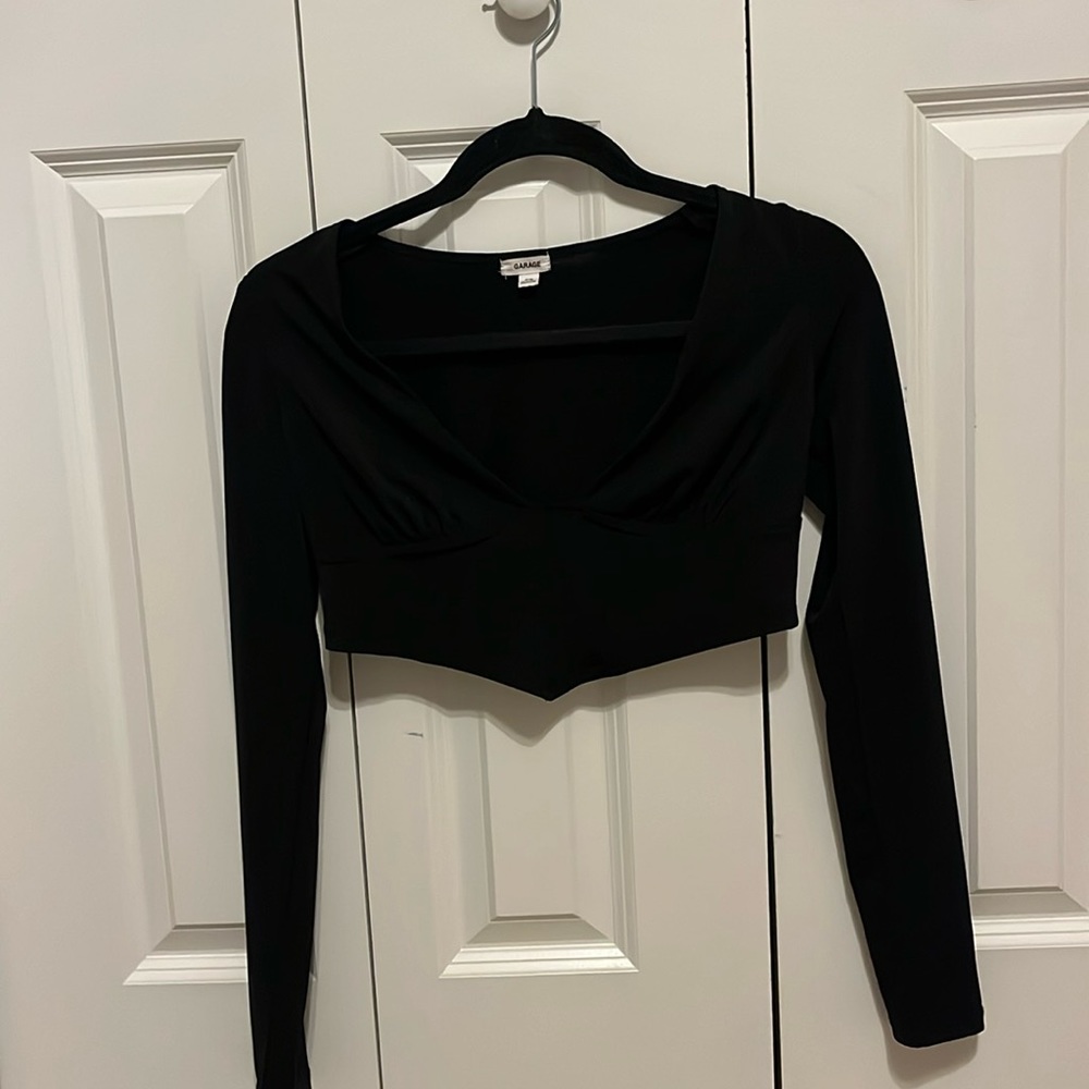 black garage long sleeve going out top